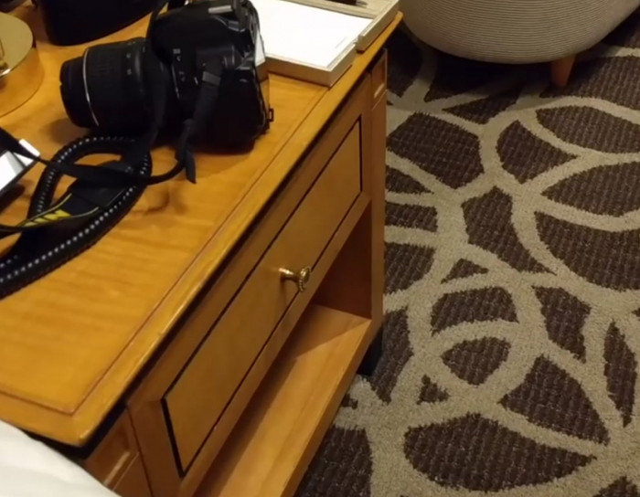 Not what you expect to find in a nightstand drawer.