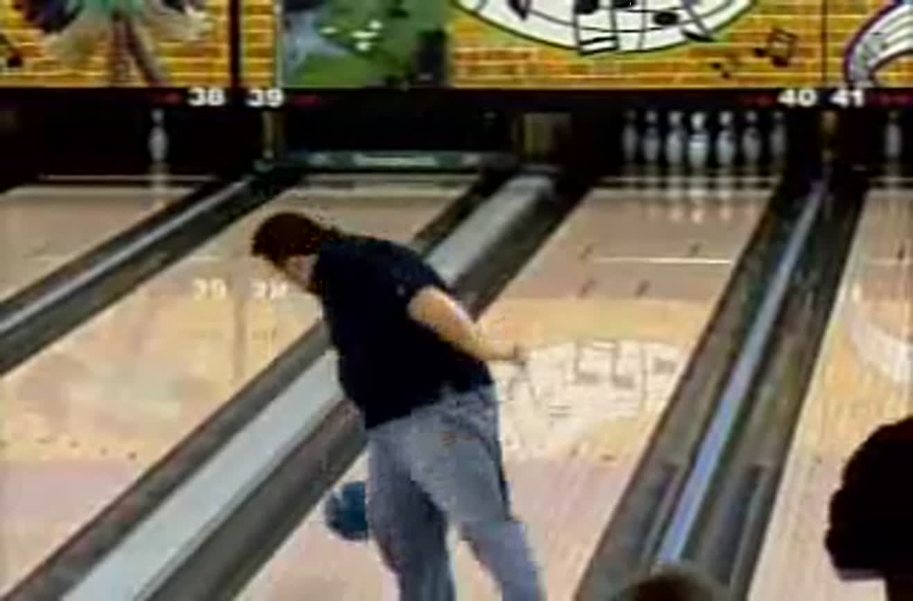 An unusual backwards bowling style.