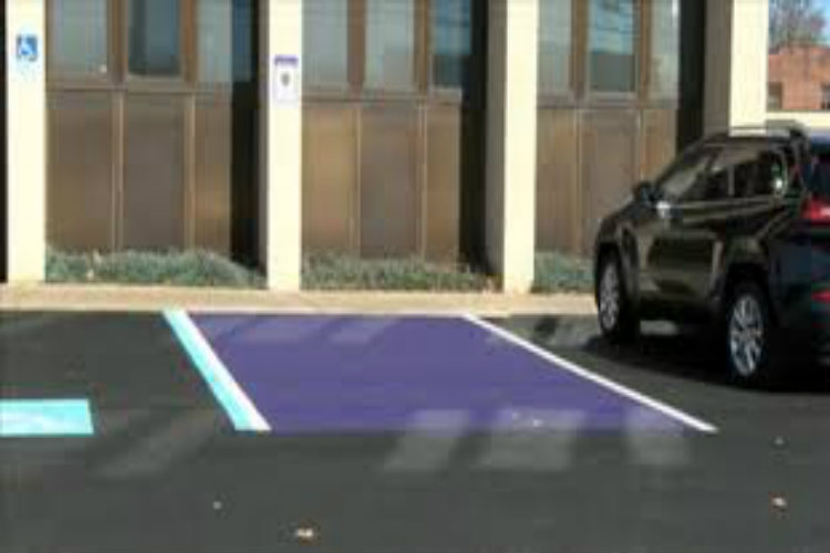 More and more stores are creating a purple parking spot for wounded