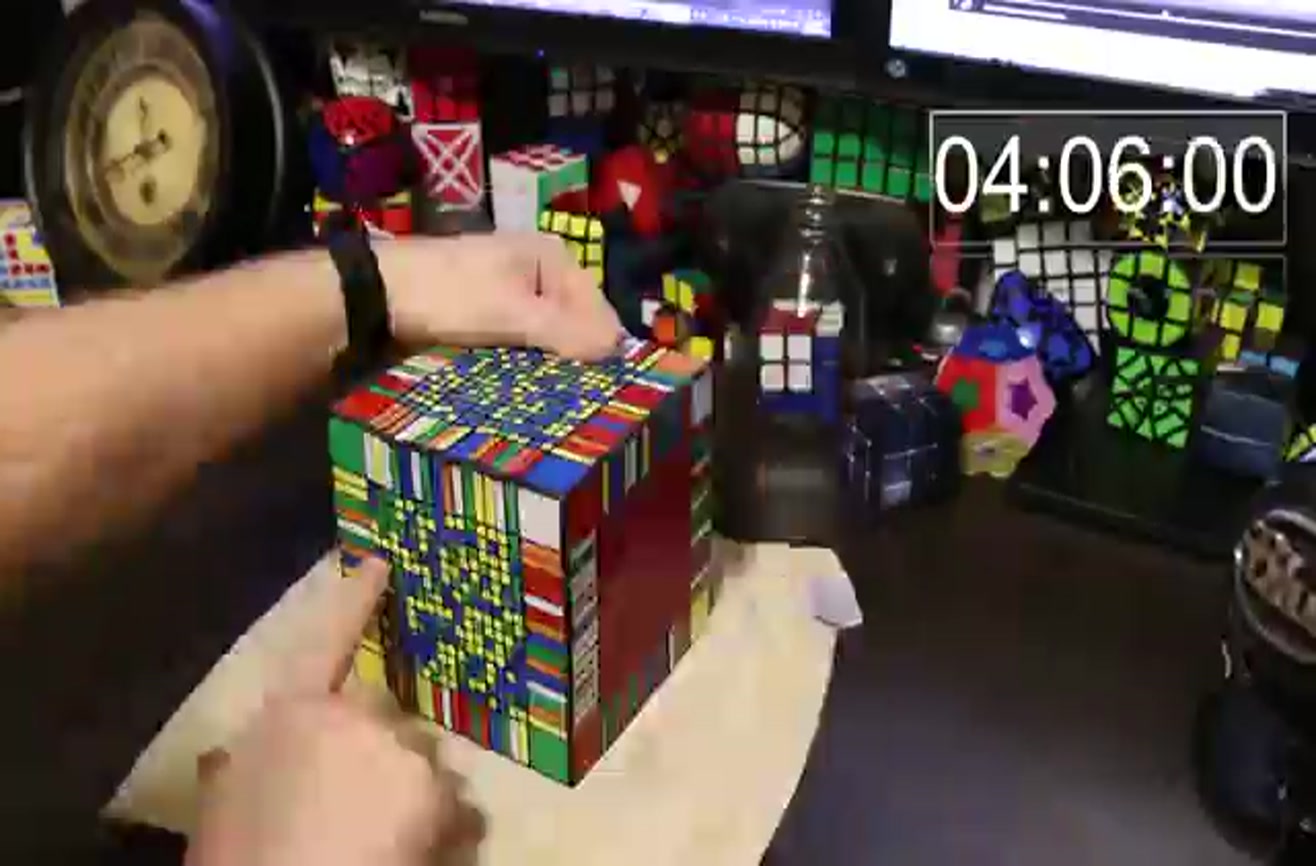 Man Solves The Largest Rubik S Cube Of All Time Man Solves The Largest Rubik S Cube Of All Time