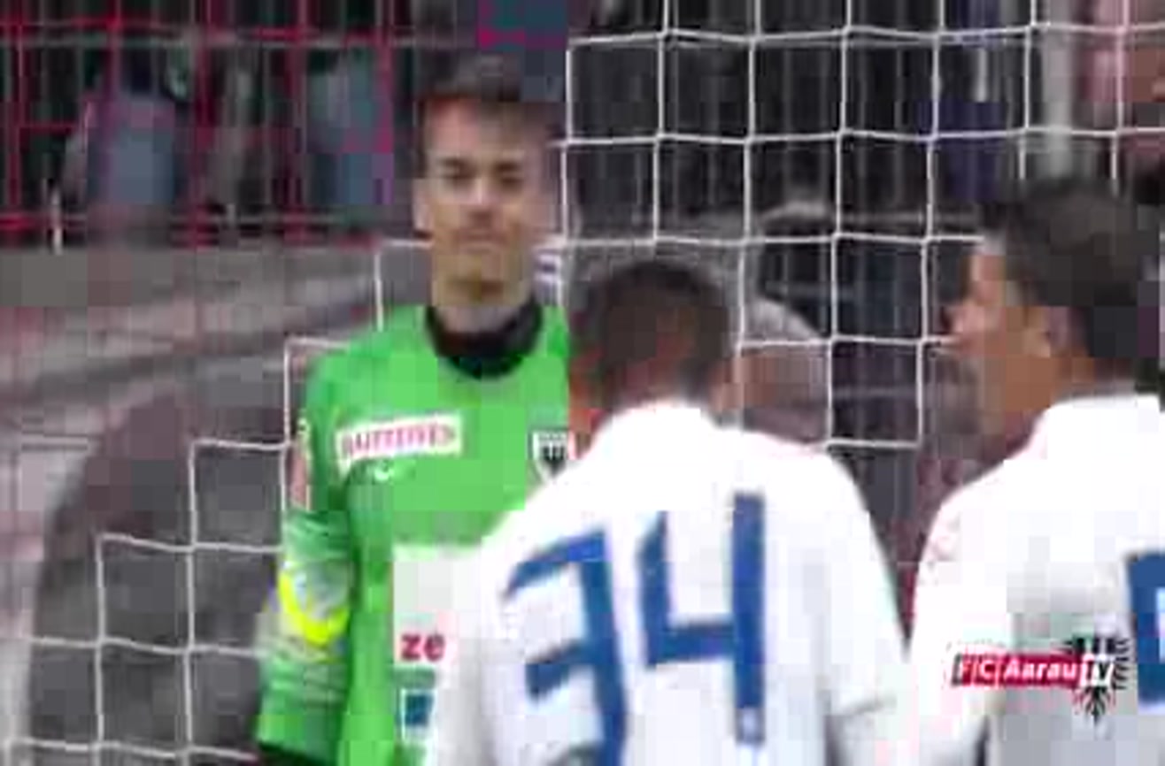 Swiss goalie and his teammate make three unreal saves in a row.