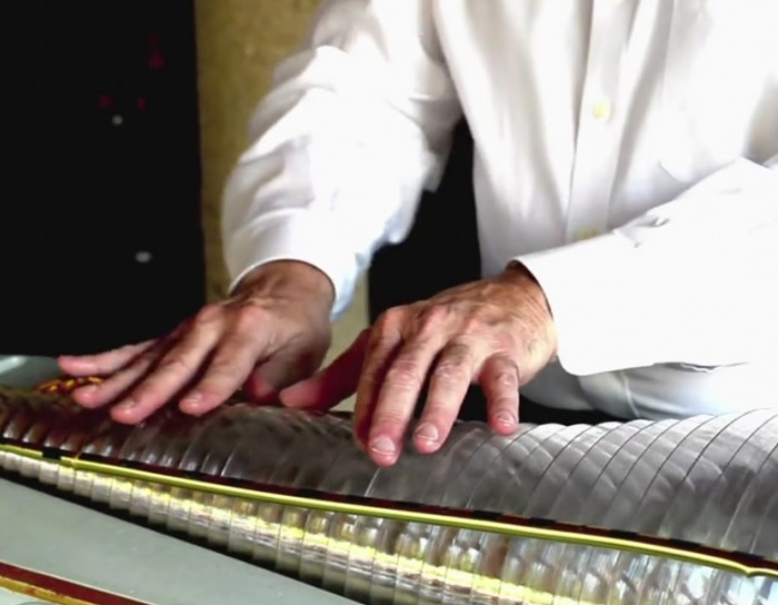 Musician plays a hauntingly beautiful instrument invented by Benjamin