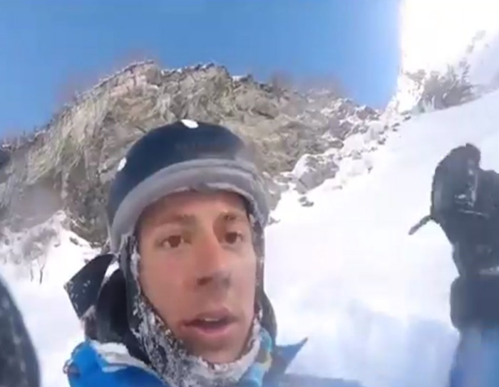 Guy skis off cliff and captures entire thing on camera.