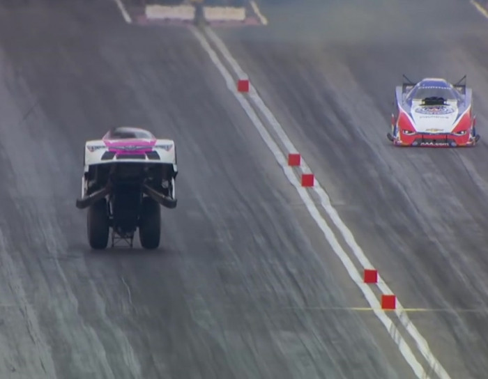 Car goes so fast that it literally flies.