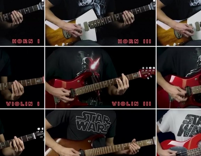 This guitar orchestra cover of "The Imperial March" from "Star Wars" is