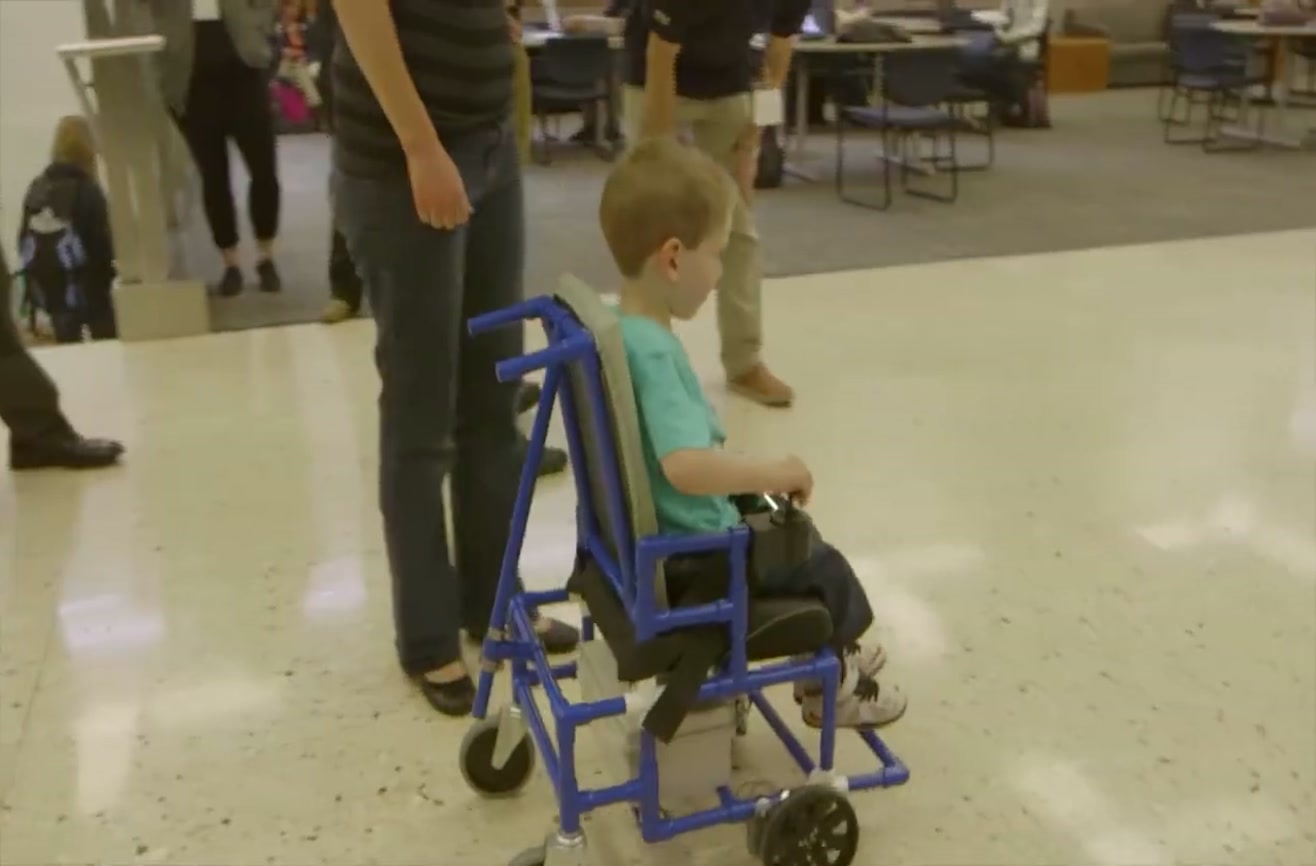 Engineering students develop a brilliant, inexpensive wheelchair for children.