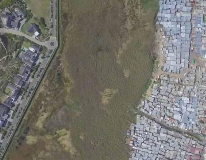 The disparity between the rich and poor in South Africa.