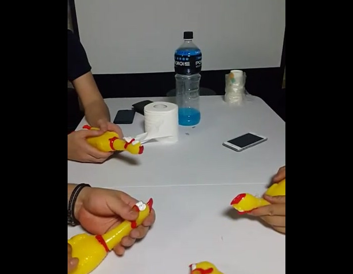 Making EDM with rubber chickens.