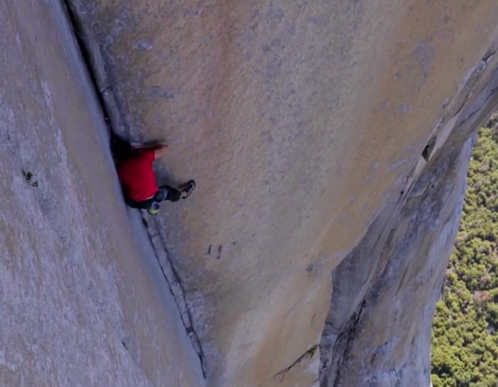 The first footage of Alex Honnold's ropefree climb up El Capitan will