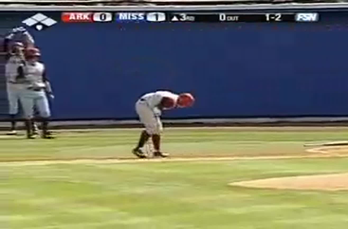 Baseball player fakes hit, ejected from game.