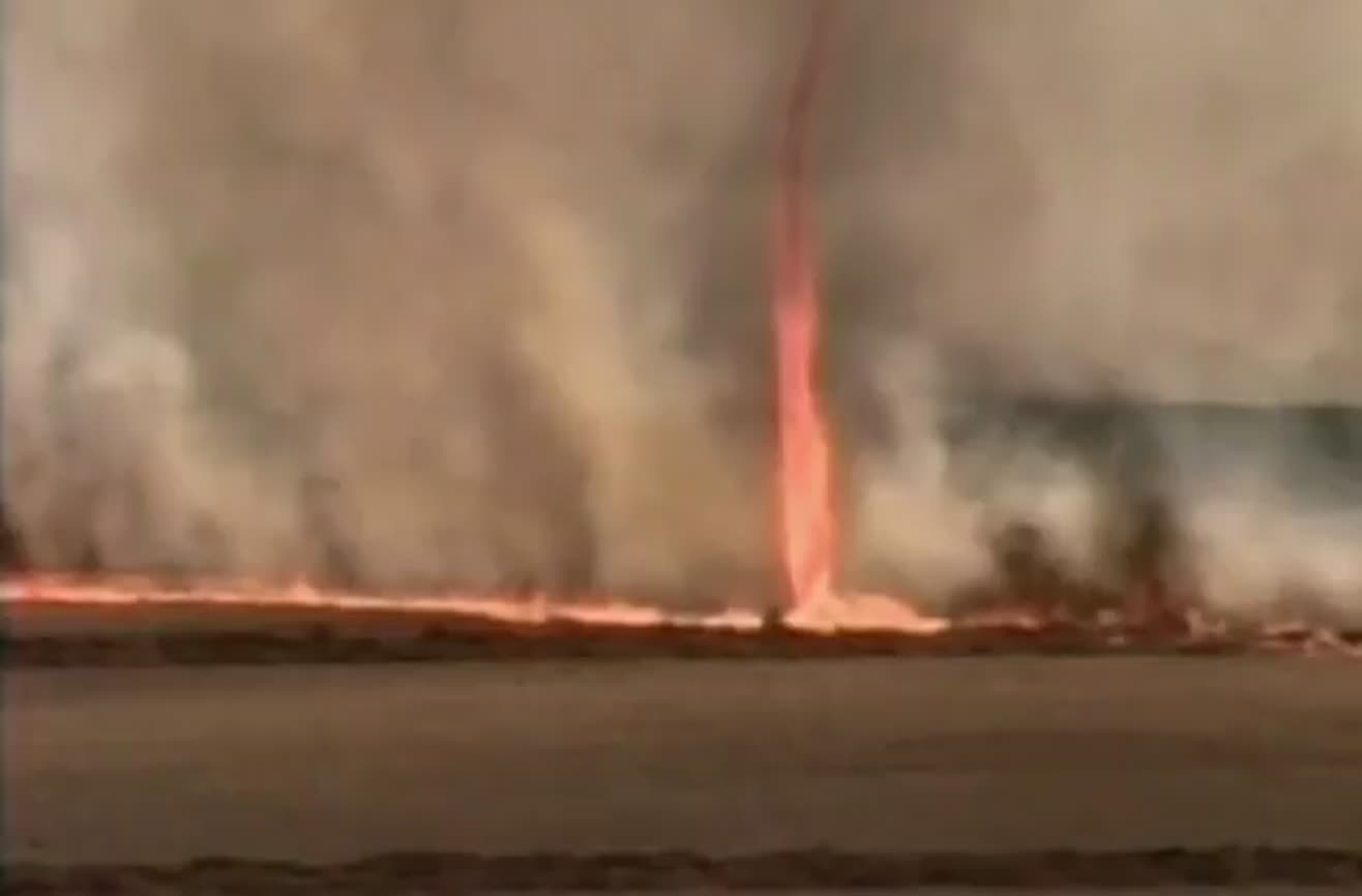 Fire tornado in Brazil.