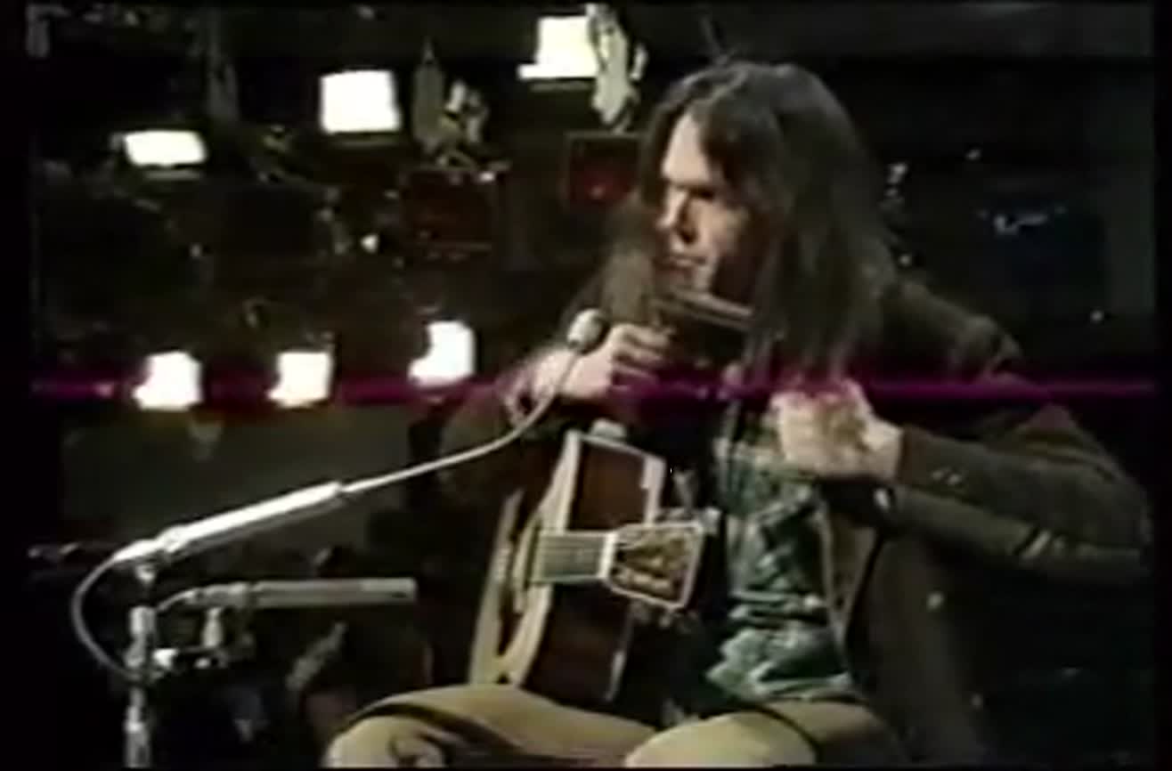 1971 Neil Young on the harmonica