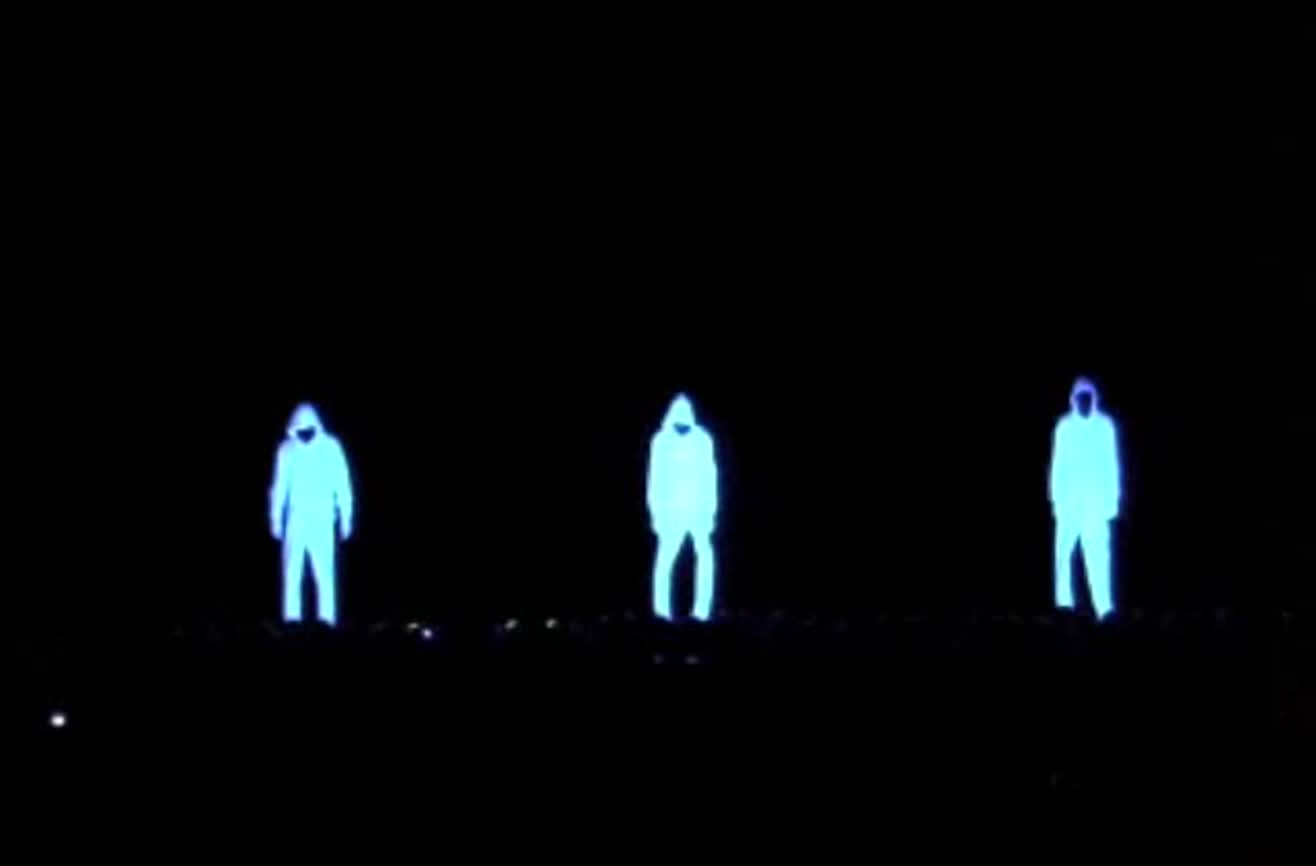 Glow in the dark dance performance.