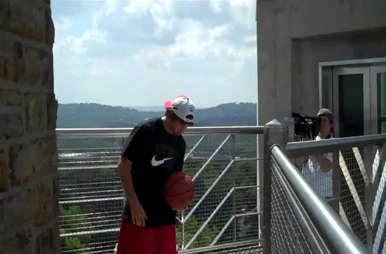 World's farthest basketball shot.