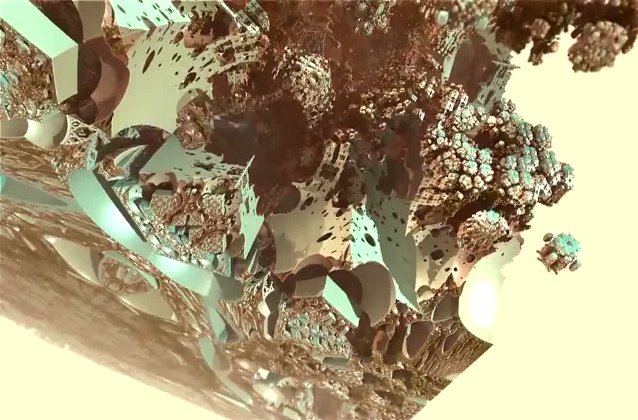 Stunning flythrough a 3D mandelbox.