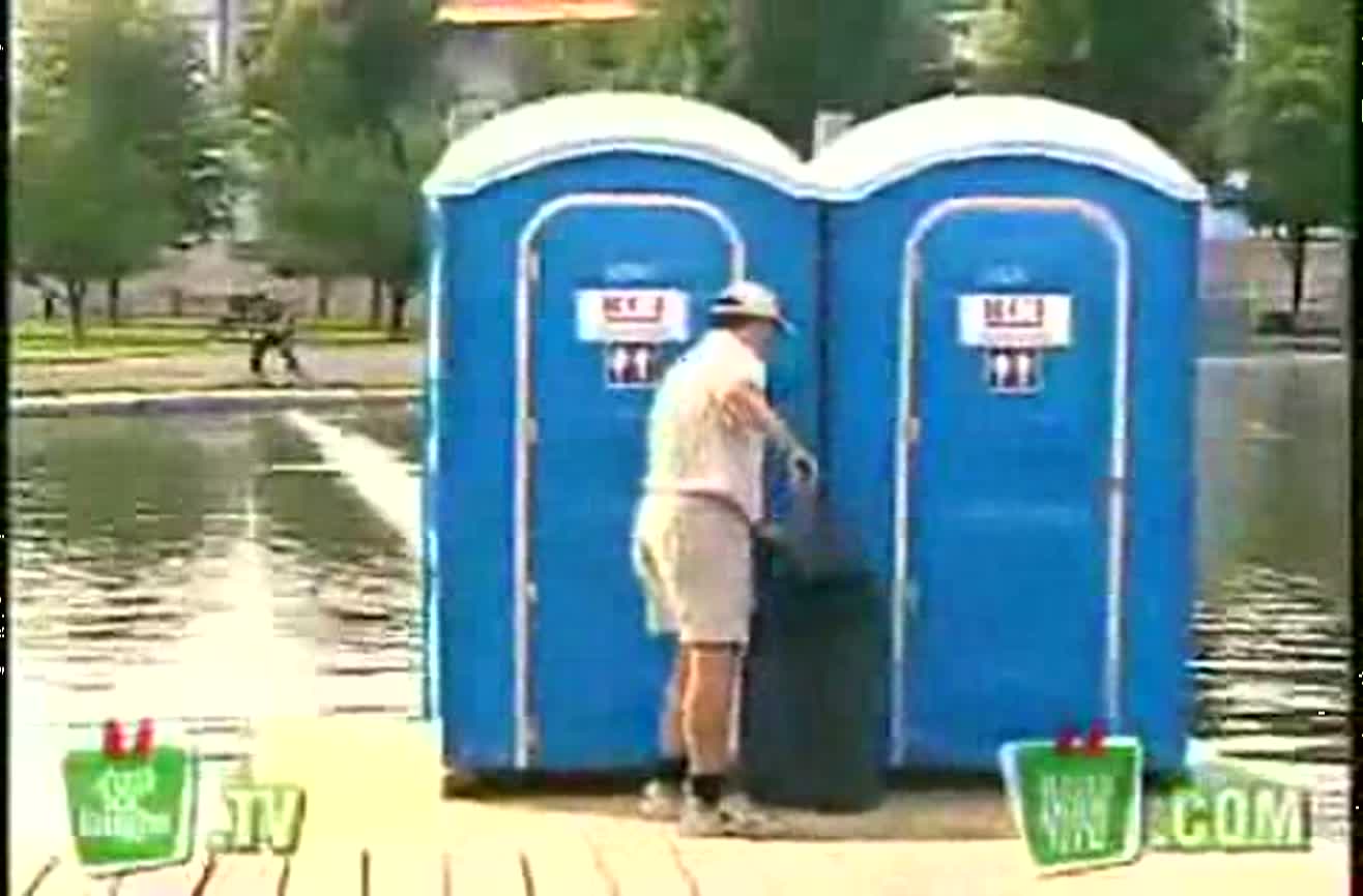 Portable toilet prank.