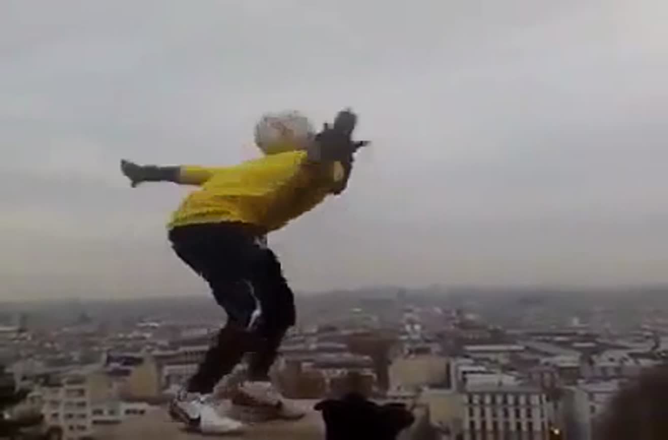 Crazy soccer juggling dude.