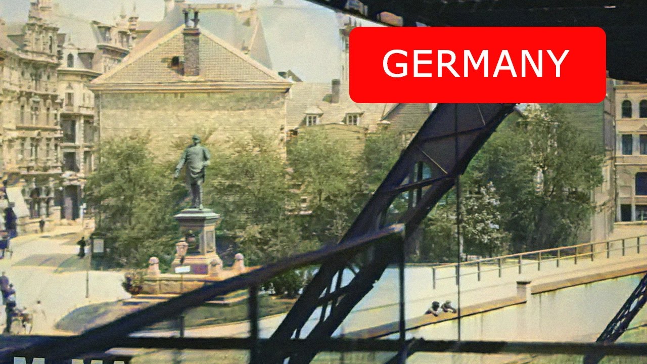 Colorized footage of Germany's "flying train" from 1902