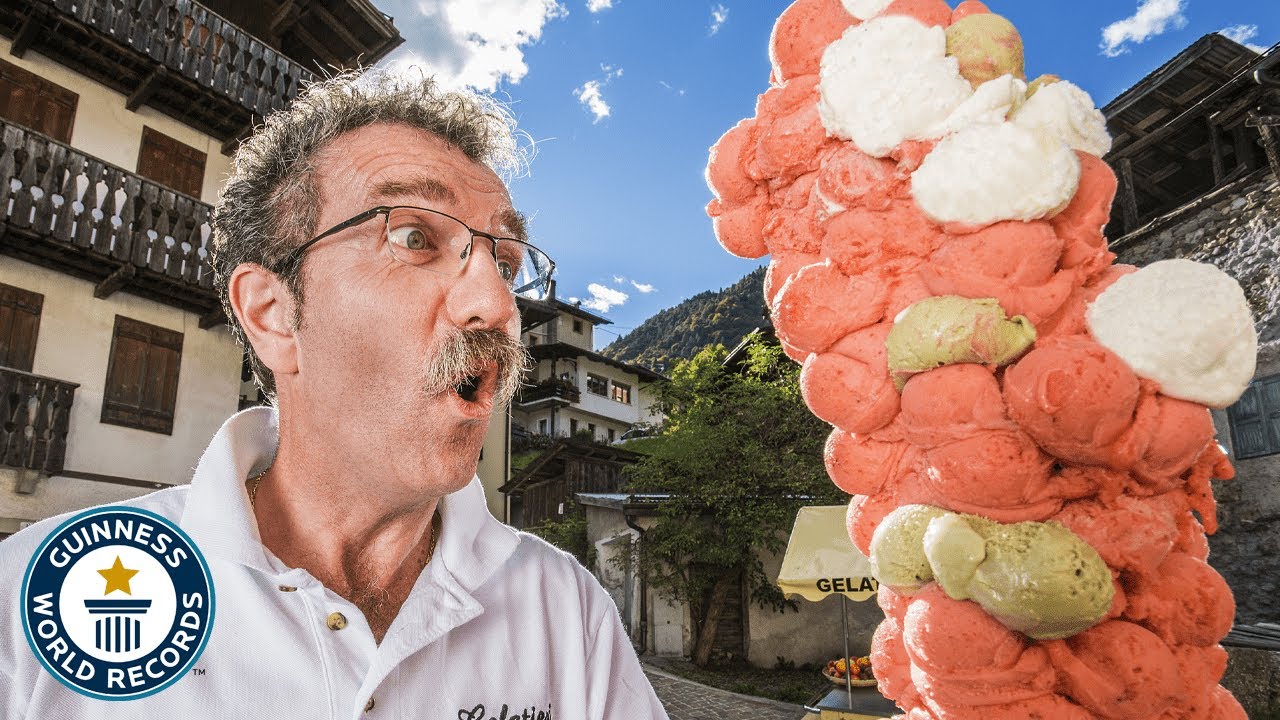 Man builds world record ice cream cone, and the whole