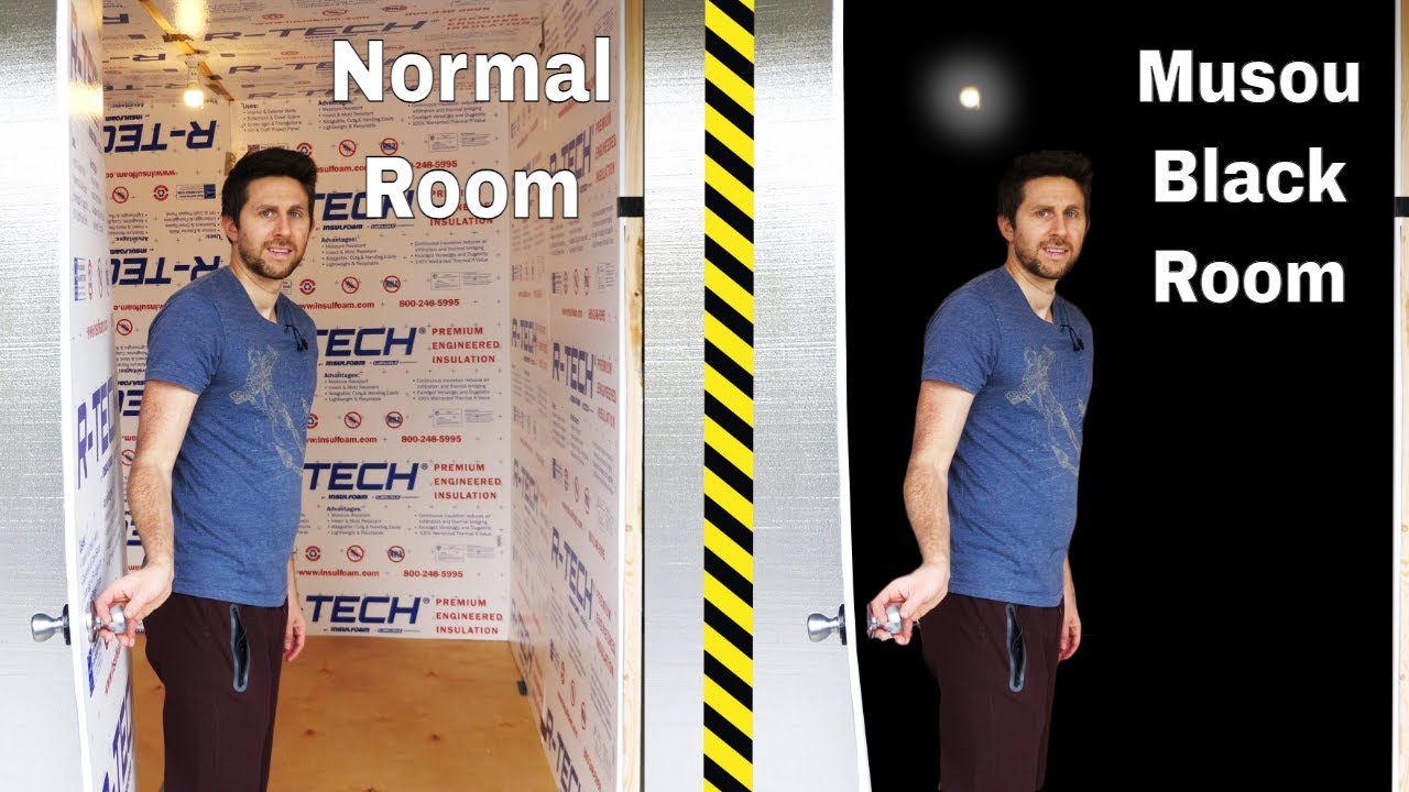 Painting room with blackest paint.