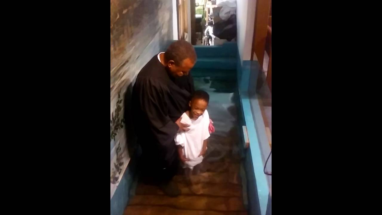 Boy can't wait to be baptized.