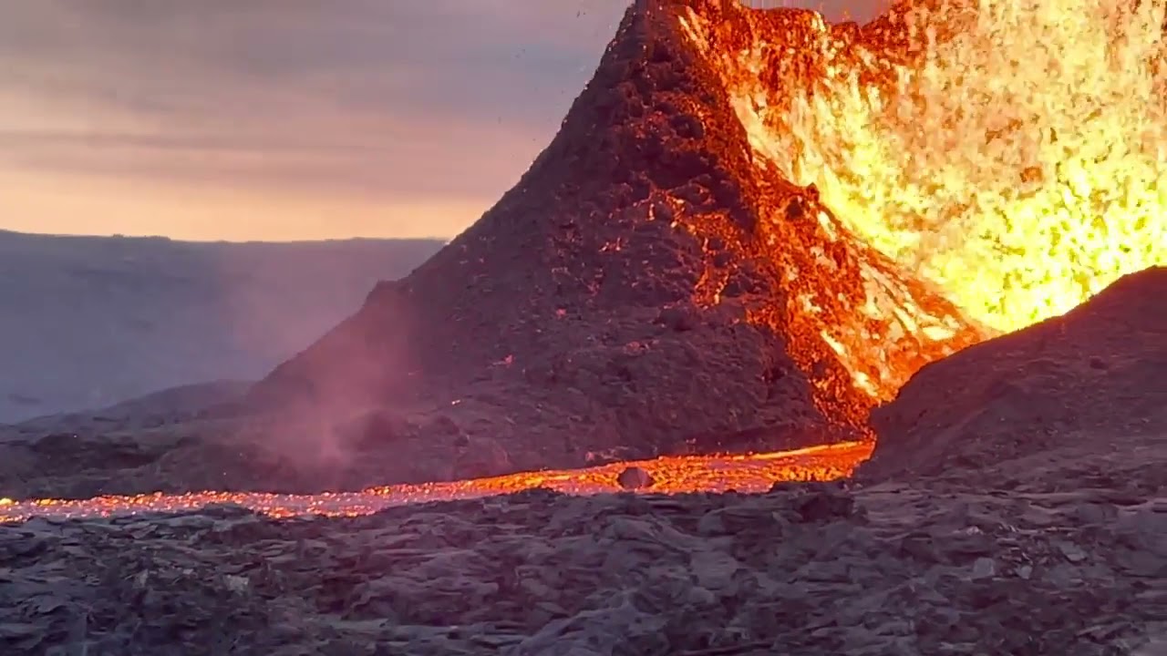 Volcano causes lava tornado.