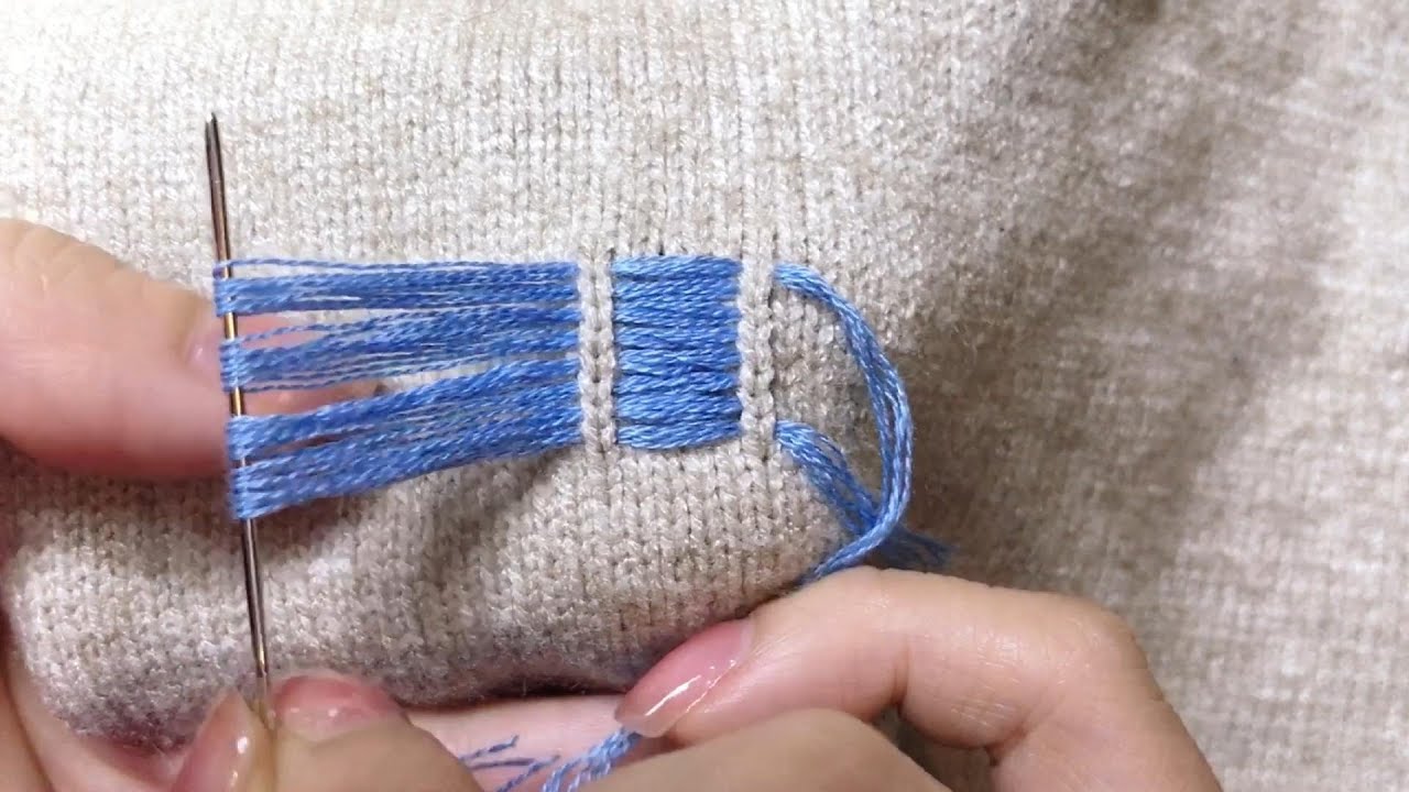 How to mend a sweater hole 