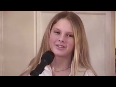 13-year-old Taylor Swift singing her first song.
