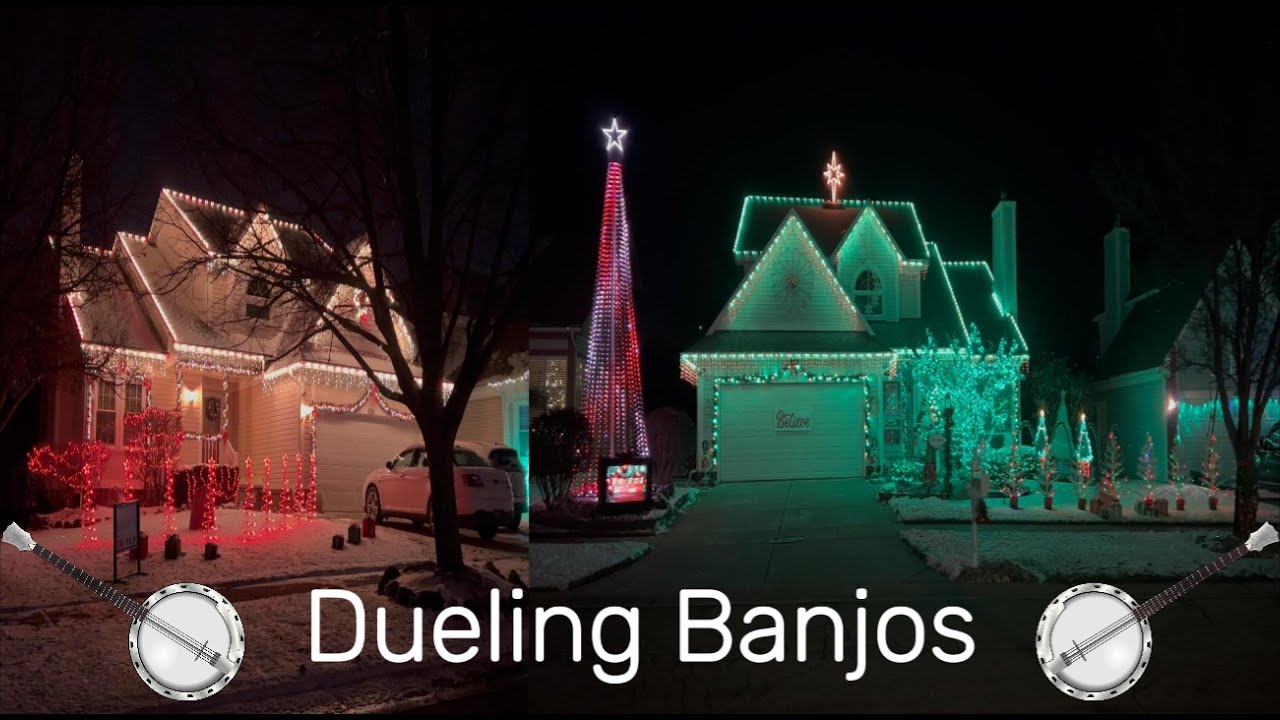DIY holiday light show 'Dueling Banjos' edition.