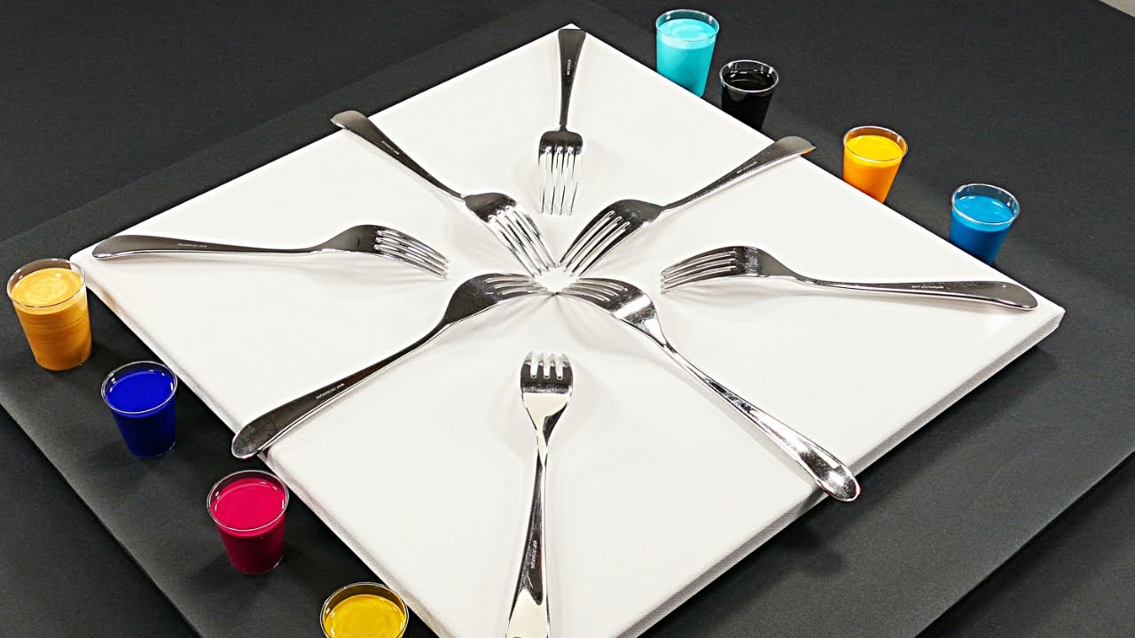 Fluid Painting With Forks